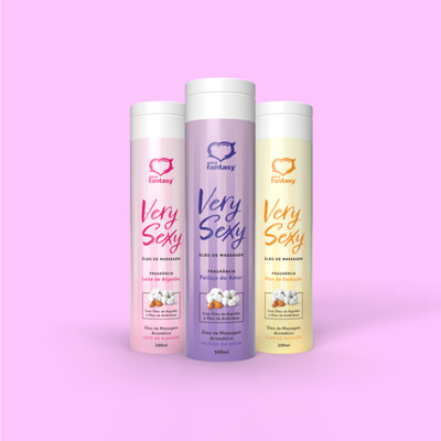 Óleo de Massagem Corporal Aromático com Óleo de Amêndoas e Algodão - Sexy Fantasy Very Sexy | 100 ml | Disponível em 3 Aromas