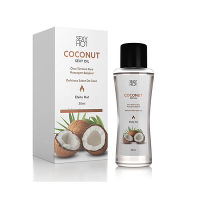 Foto 1 do produto Óleo Térmico Beijável Para Massagem com Sabor De Coco - Sex Hot Coconut Sexy Oil | 30ml