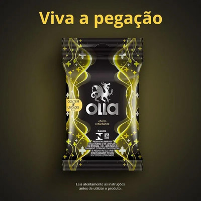Foto 2 do produto Preservativo Lubrificado que Retarda a Ejaculação Precoce - Olla Efeito Retardante - 3 Unidades