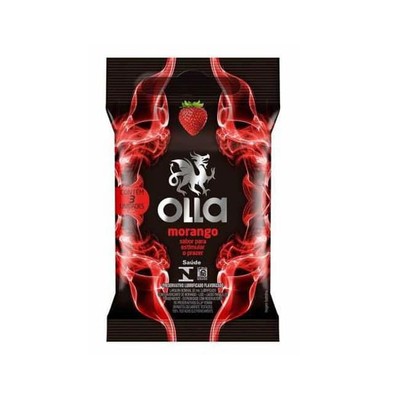 Preservativo com Sabor de Morango - Olla - 3 Unidades