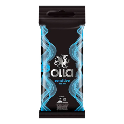Foto 1 do produto Preservativo Fino que Proporciona a Sensação de Usar Nada - Olla Sensitive | 6 Unidades