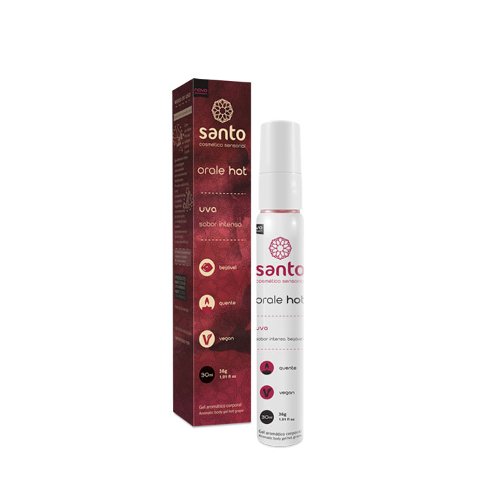 Gel Beijável para Sexo Oral com Efeito Hot ou Ice - Santo Funcionais Orale | 30 ml | Disponível em 8 Sabores - 8