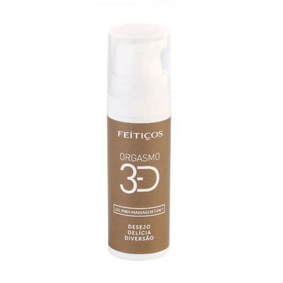 Gel Para Massagem 3 em 1 que Refresca, Vibra e Excita - Orgasmo 3D | 15g