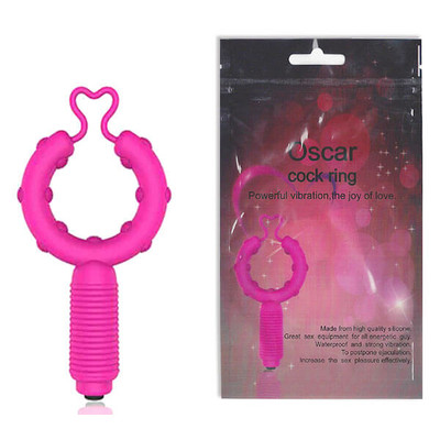 Foto 1 do produto Oscar Cock Ring - Anel Peniano com Estimulador Clitoriano e Vibração Única - 10 x 5 cm  | Cor: Rosa