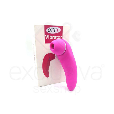 Foto 1 do produto OTTT - Estimulador de Clítoris ou de Ponto G Recarregável em Silicone Soft Touch com 20 Modos de Vibrações e de Sucções - 16 x 4,8 cm