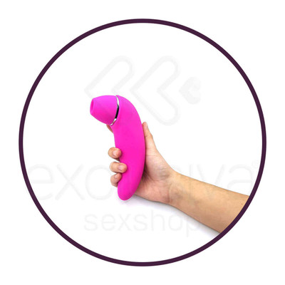Foto 5 do produto OTTT - Estimulador de Clítoris ou de Ponto G Recarregável em Silicone Soft Touch com 20 Modos de Vibrações e de Sucções - 16 x 4,8 cm