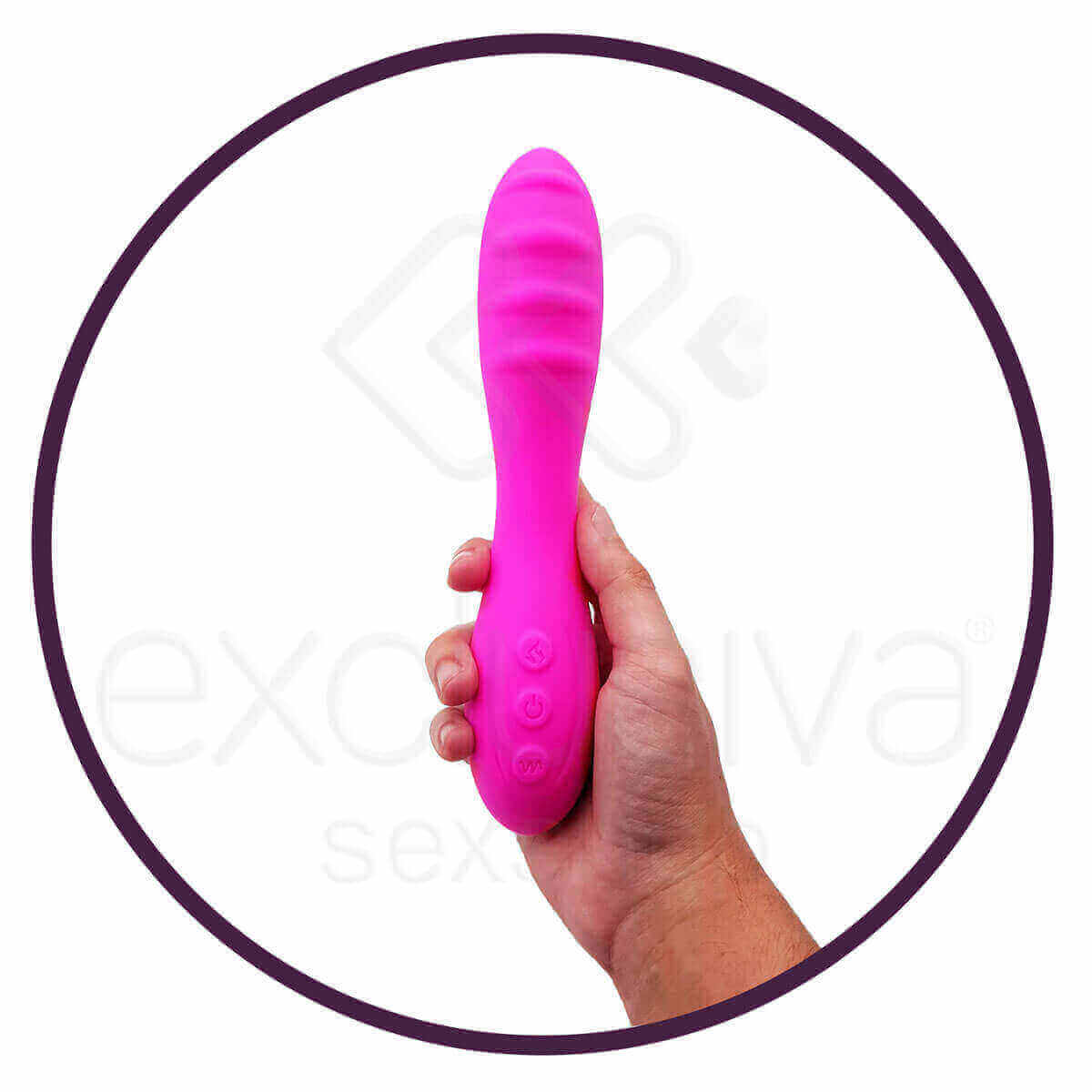 OTTT - Vibrador Estimulador de Ponto G em Silicone com 7 Modos de Vibração e Auto Aquecimento - 13 x 3,5 cm - 3