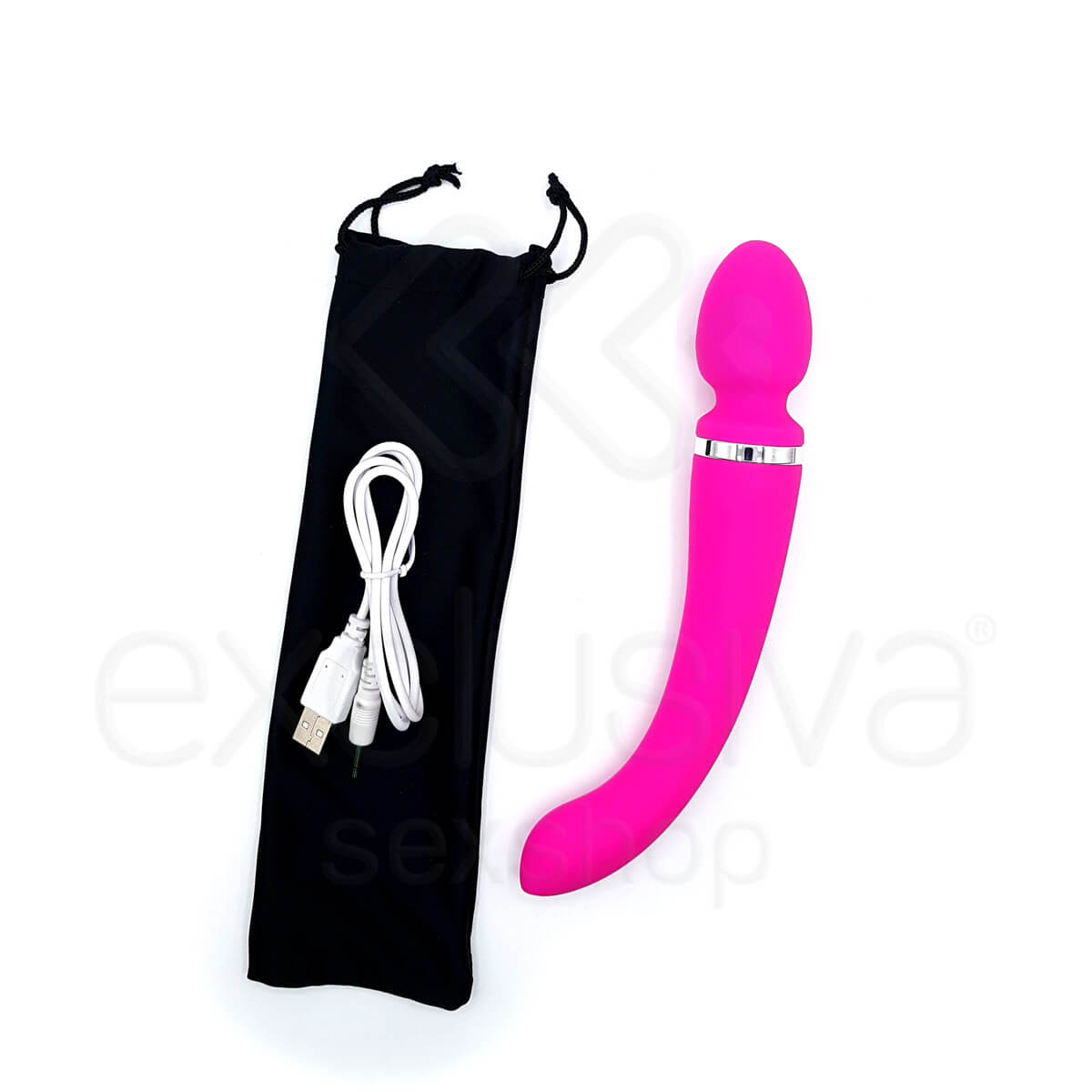 OTTT - Vibrador Massageador Recarregável em Silicone com 10 Modos de Vibrações ou que Pode ser Usado como Estimulador de Ponto G - 22,5 x 3,7 cm - 2
