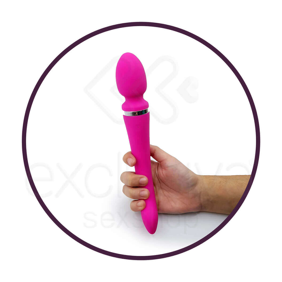 OTTT - Vibrador Massageador Recarregável em Silicone com 10 Modos de Vibrações ou que Pode ser Usado como Estimulador de Ponto G - 22,5 x 3,7 cm - 4