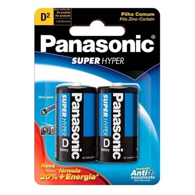 Panasonic - Pilha Comum Super Hyper D²  (1,5V) - 2 unidades
