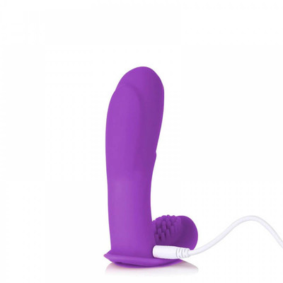 Foto 3 do produto Papa Massage - Estimulador de Clítoris com Penetrador que Estimula o Ponto G Recarregável, 7 Modos de Pulsações, Resistência à Água e Controle Remoto - 13,5 x 3,4 cm | Cor: Roxo