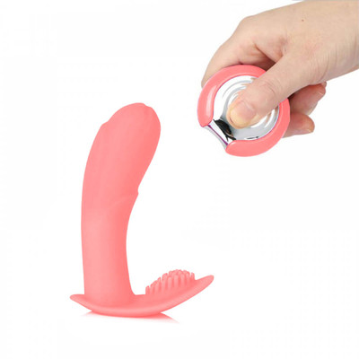 Foto 3 do produto Estimulador de Clítoris com Penetrador que Estimula o Ponto G Recarregável, 7 Modos de Pulsações, Resistência à Água e Controle Remoto - Papa Massage - 13,5 x 3,4 cm | Cor: Rosa