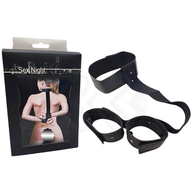 Foto 1 do produto Par de Algemas com Coleira Black em Couro Ecológico - InNamorata Sex Night