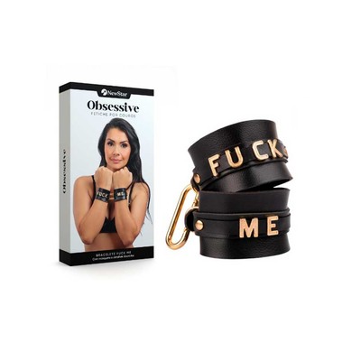 Par de Braceletes 'Fuck Me' Gold em Couro Montana Inspirado no Filme '365 Dias' - New Star Couros