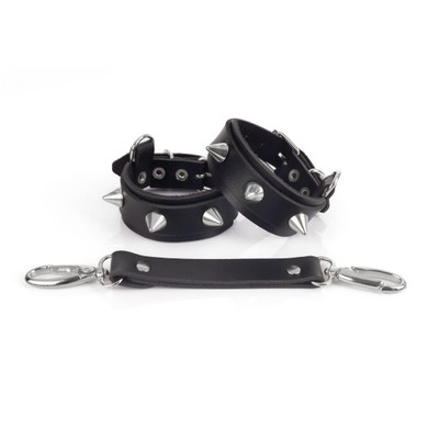 Foto 2 do produto Par de Braceletes Hard com Spikes e Mini Distanciador - New Star Couro