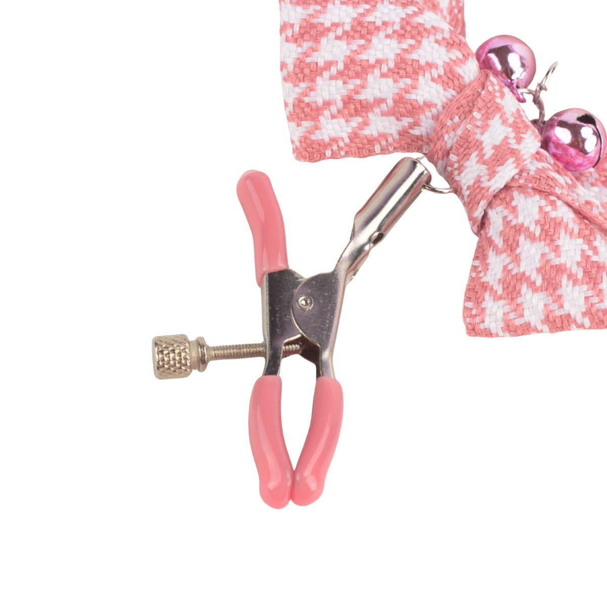 Par de Grampos para Mamilos Ajustáveis com Detalhe de Pingente em Pelúcia, Guizo e Laço - SI - 3