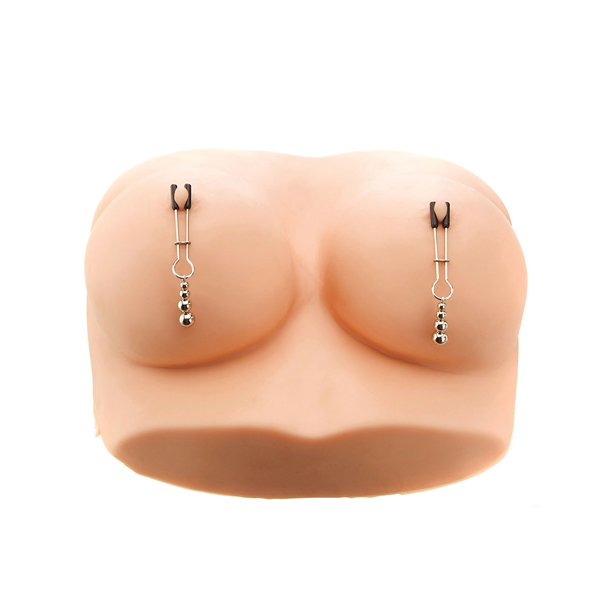 Grampos para Mamilos em Metal Prateado com Pontas de Borracha e Pesos de Esferas Gradativas - Adam & Eve Eve's Naughty Nipple Clips | 2 Unidades - 4