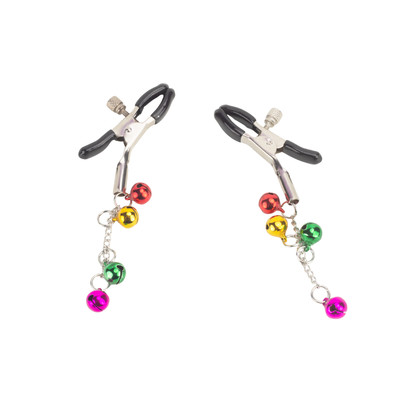 Par de Grampos para Mamilos com Regulagem e Pingente com Guizos Coloridos - SI
