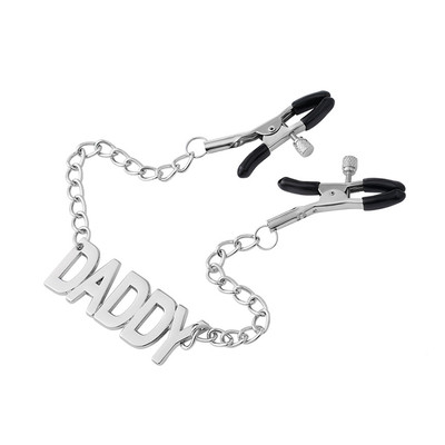 Foto 2 do produto Par de Grampos para Mamilos com Regulagem e Pingente Escrito "DADDY" - 3R Import