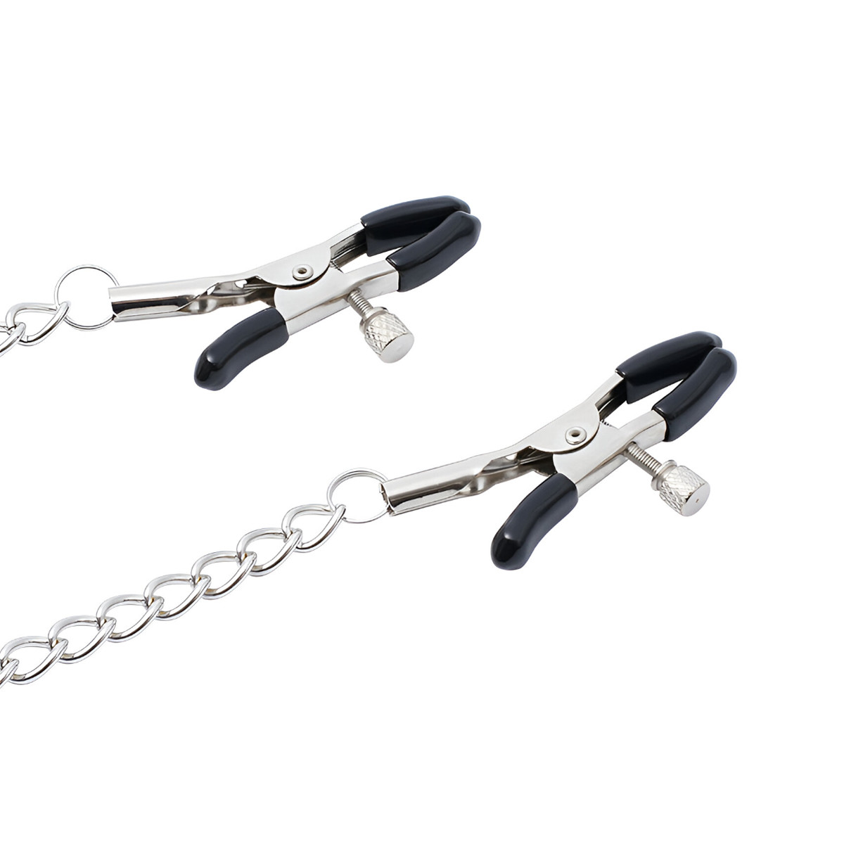 Par de Grampos para Mamilos com Regulagem e Pingente Escrito "SLAVE" - 3R Import - 4