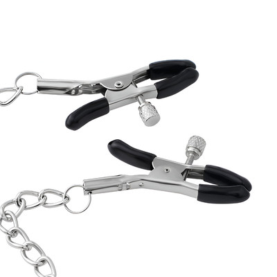 Foto 4 do produto Par de Grampos para Mamilos com Regulagem e Pingente Escrito "SLUT" - 3R Import