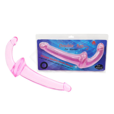 Foto 1 do produto Penetrador Strap On Duplo em Jelly com Glande Definida - Double Fun For Women | 17 x 3,1 cm | 10,2 x 2,3 cm