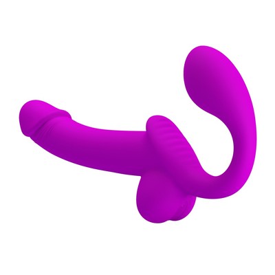 Foto 3 do produto Penetrador Strapless em Silicone com Estimulador de Clitóris, Plug Vaginal de Ponto G e Simulador de Ejaculação - Pretty Love Kelpie | 16 x 3,7 cm
