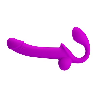 Foto 4 do produto Penetrador Strapless em Silicone com Estimulador de Clitóris, Plug Vaginal de Ponto G e Simulador de Ejaculação - Pretty Love Kelpie | 16 x 3,7 cm