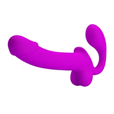 Foto 5 do produto Penetrador Strapless em Silicone com Estimulador de Clitóris, Plug Vaginal de Ponto G e Simulador de Ejaculação - Pretty Love Kelpie | 16 x 3,7 cm