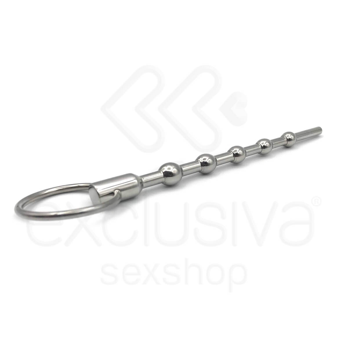 Penetrador de Uretra em Aço com Esferas Gradativas e Anel Reserva - 12 x 1 cm - 2