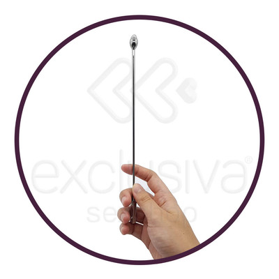 Penis Plug - Penetrador de Uretra em Aço para Prática de Sounding - 23,3 x 0,9 cm