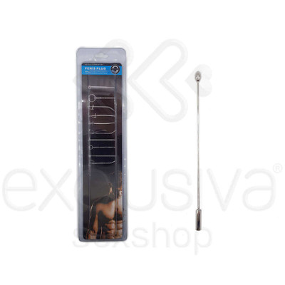 Penis Plug - Penetrador de Uretra em Aço para Prática de Sounding - 23,3 x 0,9 cm