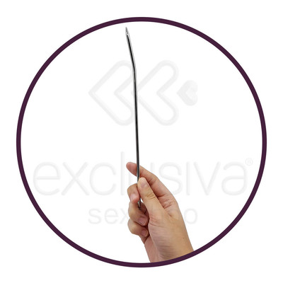 Penis Plug - Penetrador de Uretra em Aço para Prática de Sounding - 26 x 0,4 cm