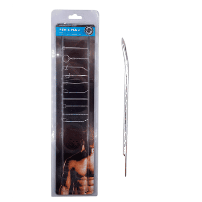 Penetrador de Uretra em Aço para Prática de Sounding - Penis Plug |  26 x 0,9 cm