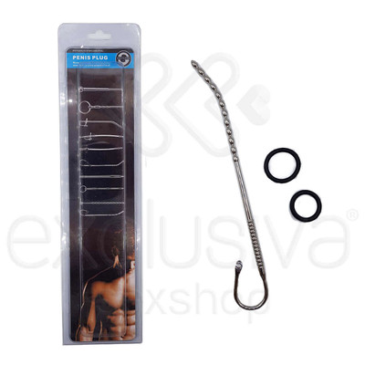 Penis Plug - Penetrador de Uretra em Aço para Prática de Sounding - 27,5 x 0,6 cm