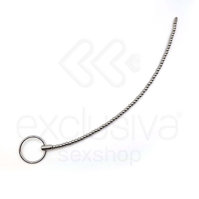 Foto 1 do produto Penis Plug - Penetrador de Uretra Feito em Aço para Prática de Sounding com Esferas e Flexível - 33,5 x 0,6 cm