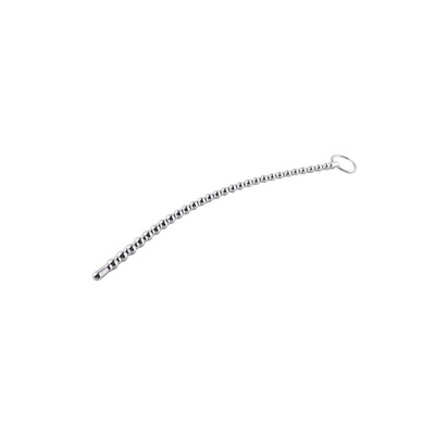 Foto 5 do produto Penis Plug - Penetrador de Uretra Feito em Aço para Prática de Sounding com Esferas Grandes e Pequenas e Anel de Segurança - 15,7 x 0,6 cm