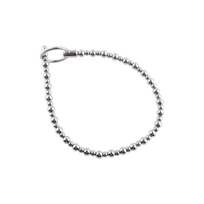 Foto 6 do produto Penis Plug - Penetrador de Uretra Feito em Aço para Prática de Sounding com Esferas Grandes e Pequenas e Anel de Segurança - 15,7 x 0,6 cm
