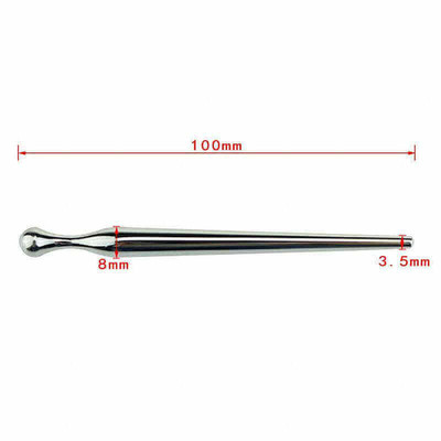 Penis Plug - Penetrador de Uretra em Aço para Prática de Souding com Formato Cônico - 10 x 0,8 cm