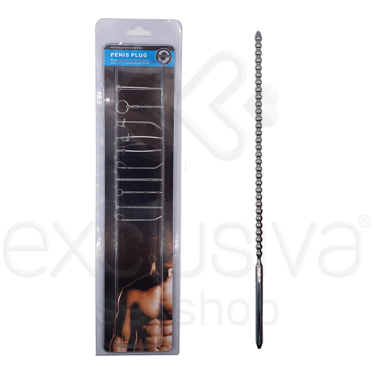 Penis Plug - Penetrador de Uretra em Aço para Prática de Sounding - 24 x 0,5 cm - 1