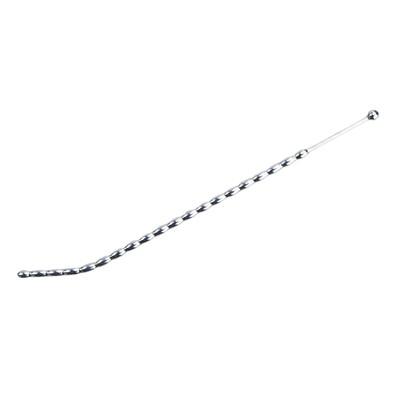 Penetrador de Uretra para Prática de Sounding em Aço com Textura Escalonada - Penis Plug | 26 x 0,7 cm