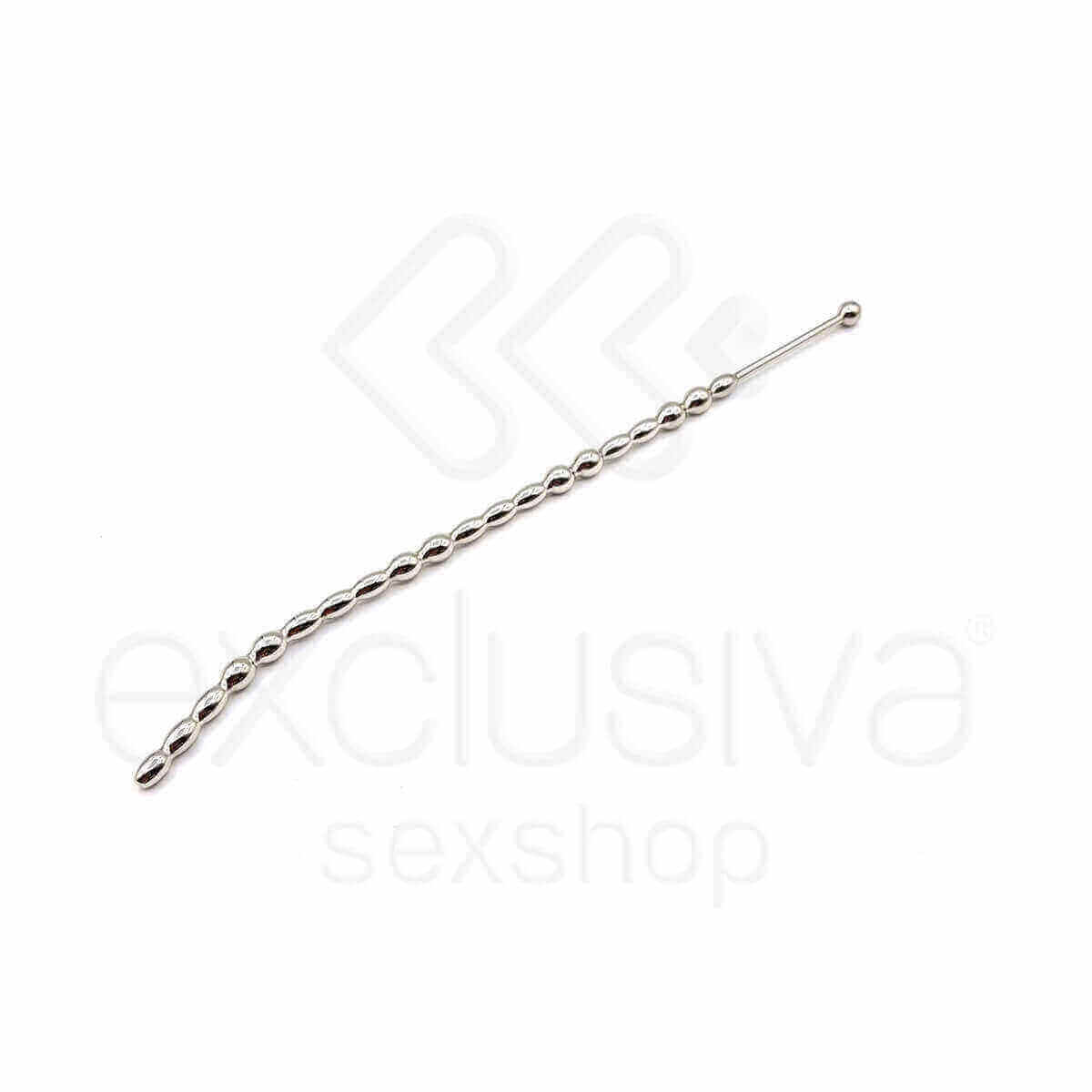 Penetrador de Uretra para Prática de Sounding em Aço com Textura Escalonada - Penis Plug | 26 x 0,7 cm - 2