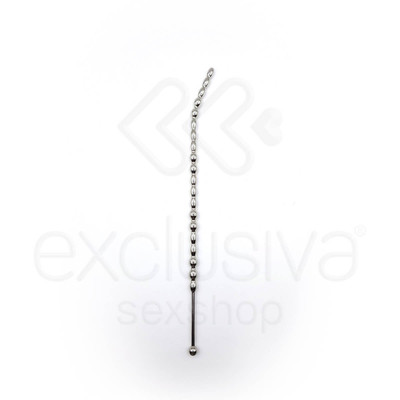 Foto 3 do produto Penetrador de Uretra para Prática de Sounding em Aço com Textura Escalonada - Penis Plug | 26 x 0,7 cm