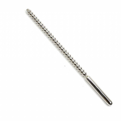 Penetrador de Uretra para Prática de Sounding em Aço com Bolinhas estimuladoras - Penis Plug  | 24 x 1 cm