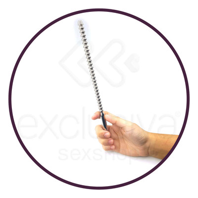 Penetrador de Uretra para Prática de Sounding em Aço com Bolinhas estimuladoras - Penis Plug  | 24 x 1 cm
