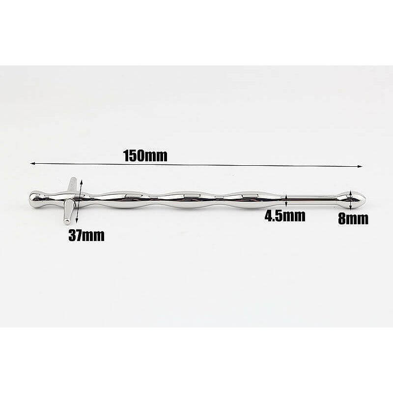Penis Plug - Penetrador de Uretra em Aço para Prática de Sounding com Corpo Escalonado - 15 x 0,8 cm - 5