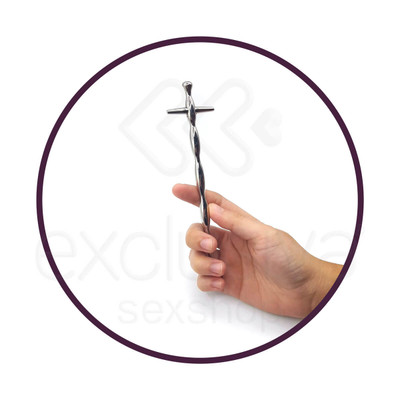 Penis Plug - Penetrador de Uretra em Aço para Prática de Sounding com Corpo Escalonado - 15 x 0,8 cm