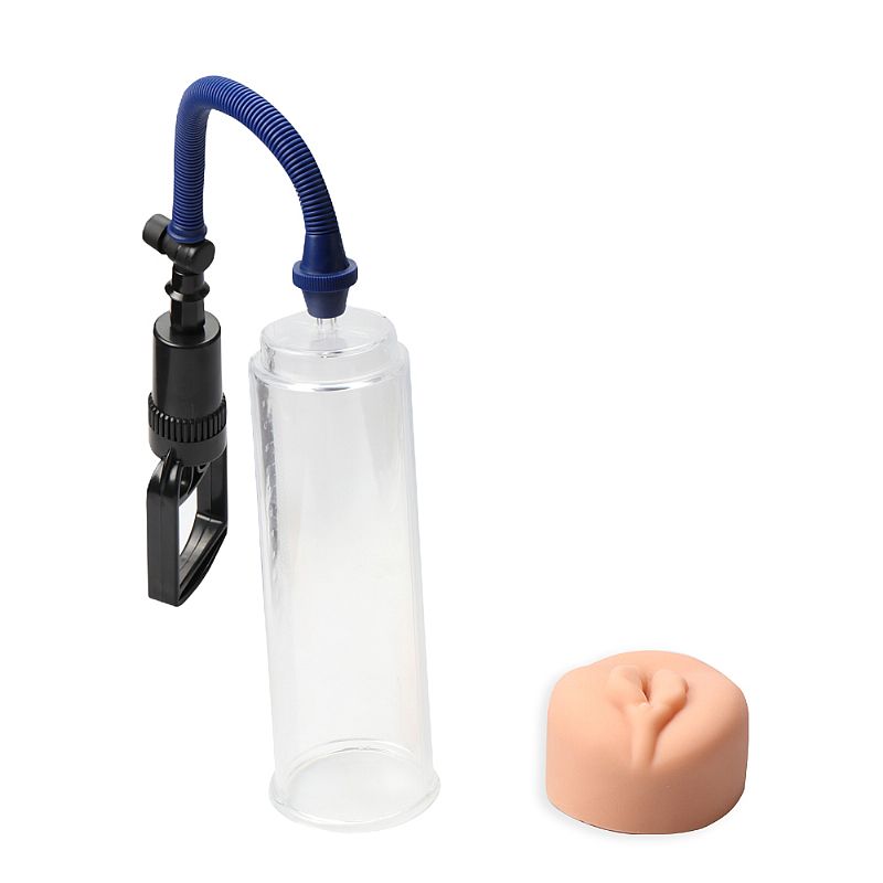 Bomba Peniana Manual com Manga em Forma de Vagina em Cyberskin - Penis Pump | 21 x 6,7 cm | Disponível em 2 Cores - 4