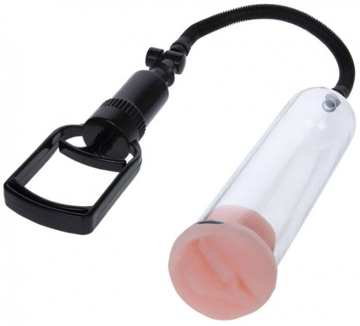 Bomba Peniana Manual com Manilha e 3 Anéis para Base - Penis Pump | 19 x 5,5 cm - 3