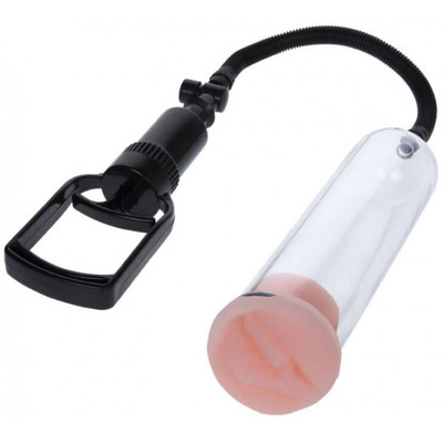 Foto 3 do produto Bomba Peniana Manual com Manilha e 3 Anéis para Base - Penis Pump | 19 x 5,5 cm